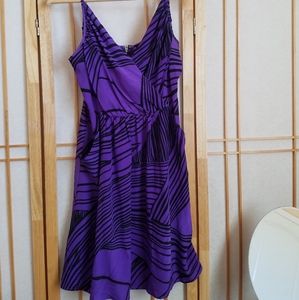 Yumi Kim Goddess dress, M, purple w black abstract